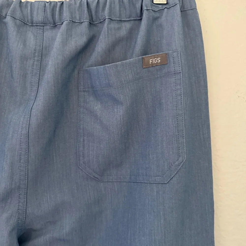 FIGS Technical Collection Bottom Scrubs In Blue Color Straight Leg Sz L